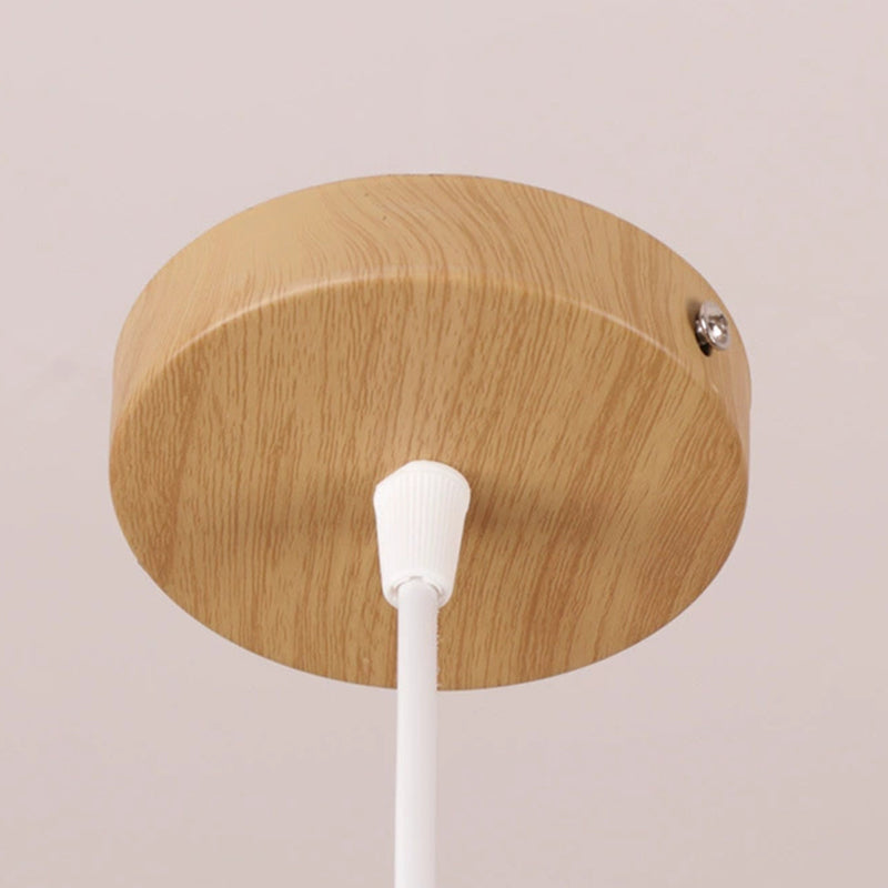 Traditional Japanese Conical Cylindrical Iron Bamboo Weaving 1-Light Pendant Light For Dining Room