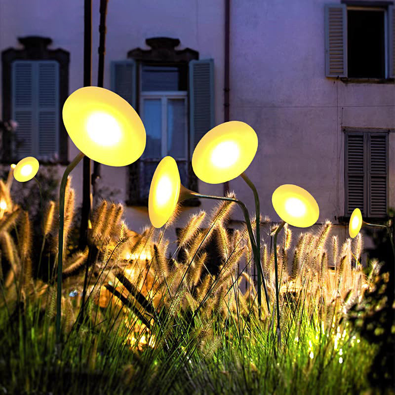 Contemporary Creative Waterproof Solar Mushroom-shaped Stainless Steel Acrylic LED Outdoor Light Landscape Lighting For Garden
