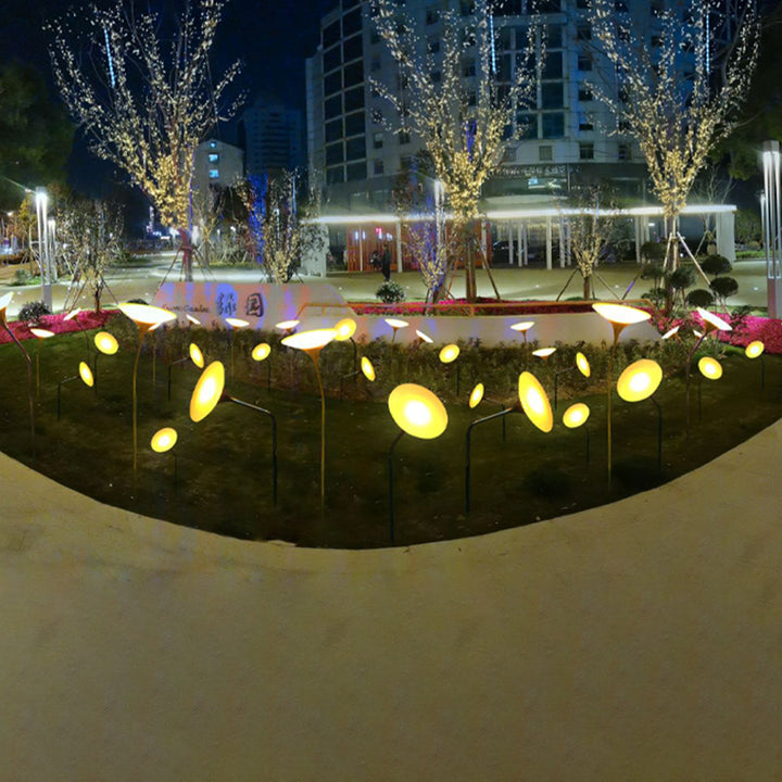 Contemporary Creative Waterproof Solar Mushroom-shaped Stainless Steel Acrylic LED Outdoor Light Landscape Lighting For Garden