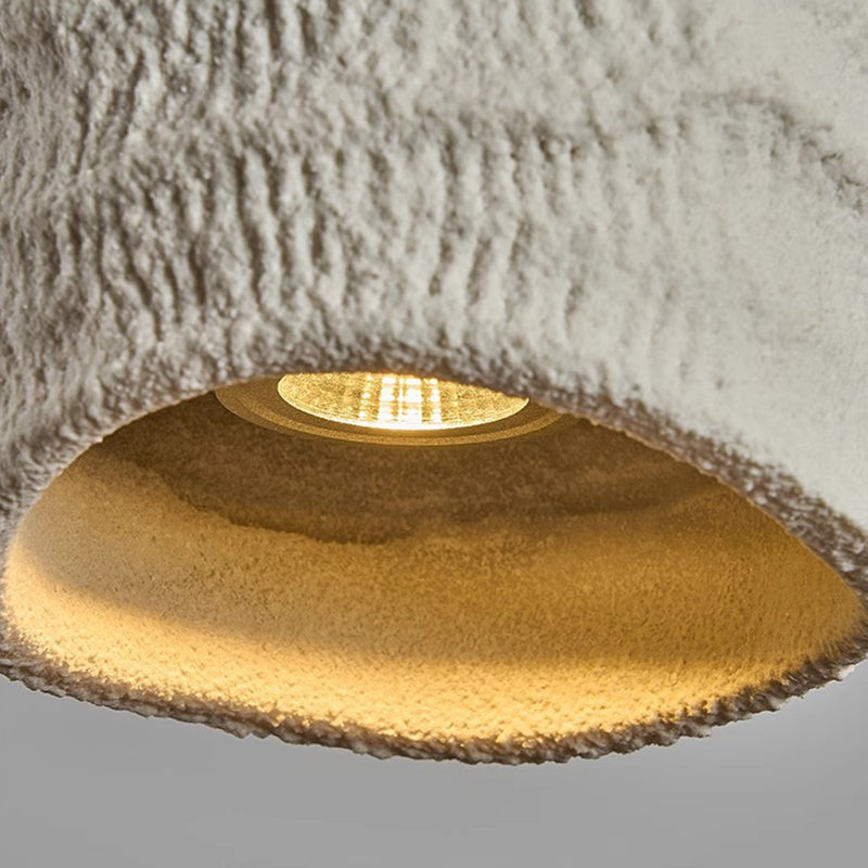 Contemporary Nordic Square Cylindrical Vase Iron Resin Fiberglass 1-Light Pendant Light For Bedroom