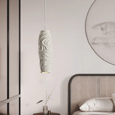 Contemporary Nordic Square Cylindrical Vase Iron Resin Fiberglass 1-Light Pendant Light For Bedroom