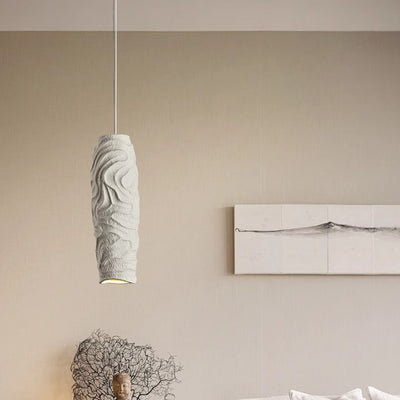 Contemporary Nordic Square Cylindrical Vase Iron Resin Fiberglass 1-Light Pendant Light For Bedroom