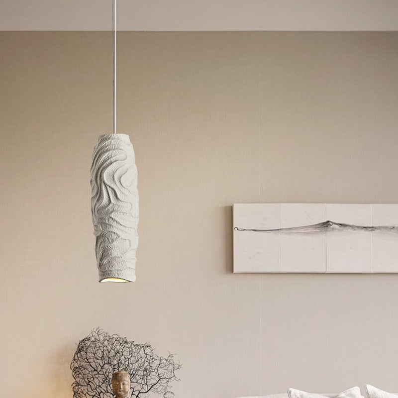 Contemporary Nordic Square Cylindrical Vase Iron Resin Fiberglass 1-Light Pendant Light For Bedroom