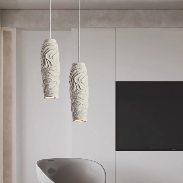 Contemporary Nordic Square Cylindrical Vase Iron Resin Fiberglass 1-Light Pendant Light For Bedroom