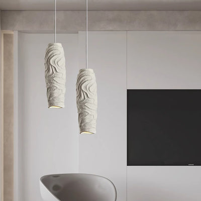 Contemporary Nordic Square Cylindrical Vase Iron Resin Fiberglass 1-Light Pendant Light For Bedroom