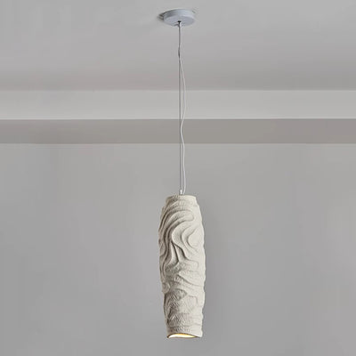Contemporary Nordic Square Cylindrical Vase Iron Resin Fiberglass 1-Light Pendant Light For Bedroom
