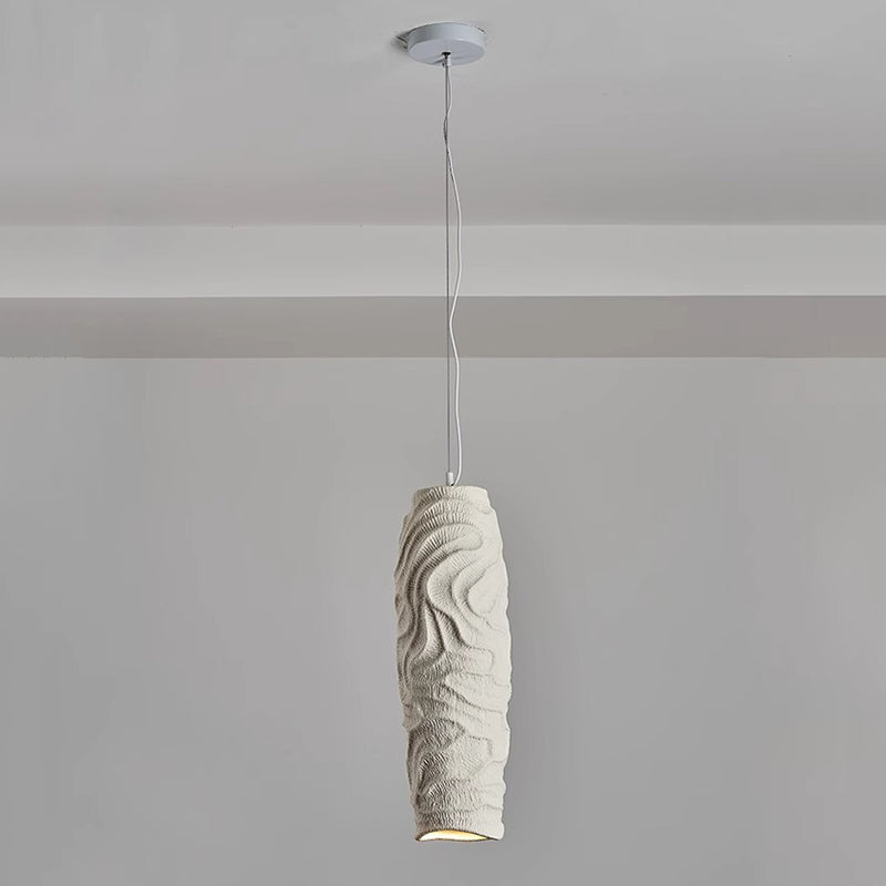 Contemporary Nordic Square Cylindrical Vase Iron Resin Fiberglass 1-Light Pendant Light For Bedroom