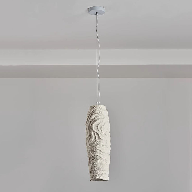 Contemporary Nordic Square Cylindrical Vase Iron Resin Fiberglass 1-Light Pendant Light For Bedroom