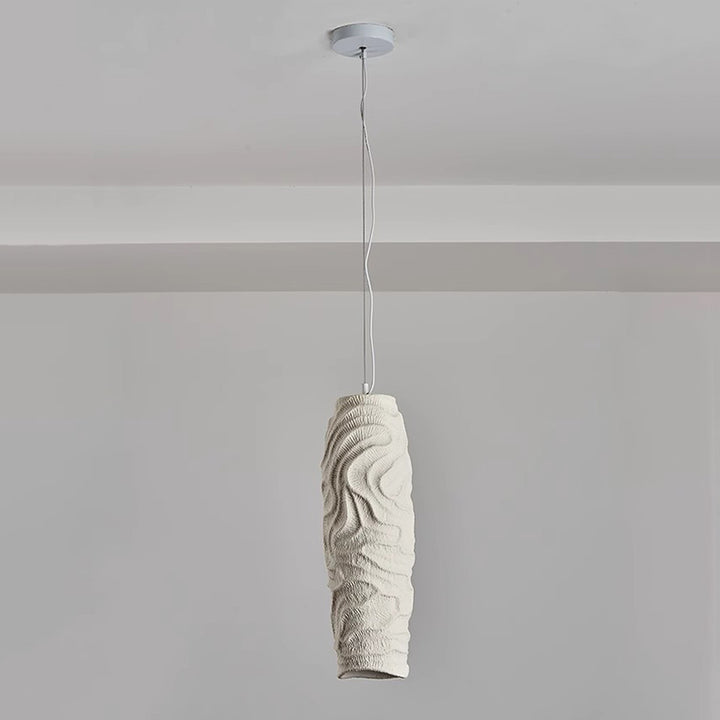 Contemporary Nordic Square Cylindrical Vase Iron Resin Fiberglass 1-Light Pendant Light For Bedroom
