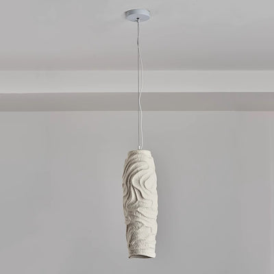 Contemporary Nordic Square Cylindrical Vase Iron Resin Fiberglass 1-Light Pendant Light For Bedroom