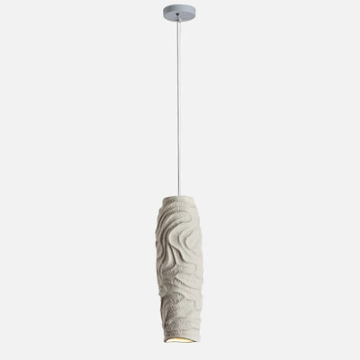 Contemporary Nordic Square Cylindrical Vase Iron Resin Fiberglass 1-Light Pendant Light For Bedroom