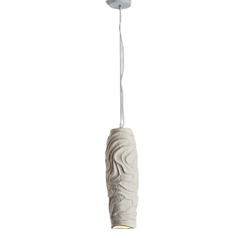 Contemporary Nordic Square Cylindrical Vase Iron Resin Fiberglass 1-Light Pendant Light For Bedroom