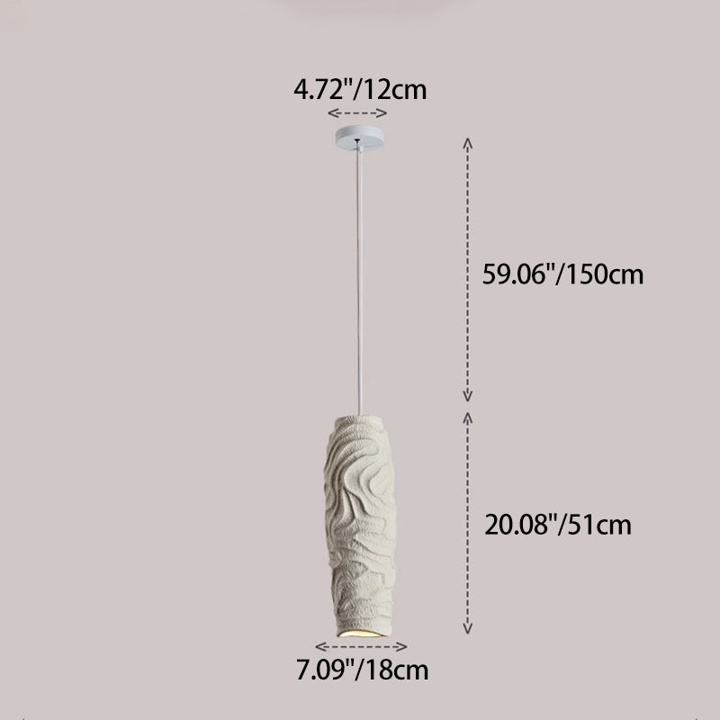 Contemporary Nordic Square Cylindrical Vase Iron Resin Fiberglass 1-Light Pendant Light For Bedroom