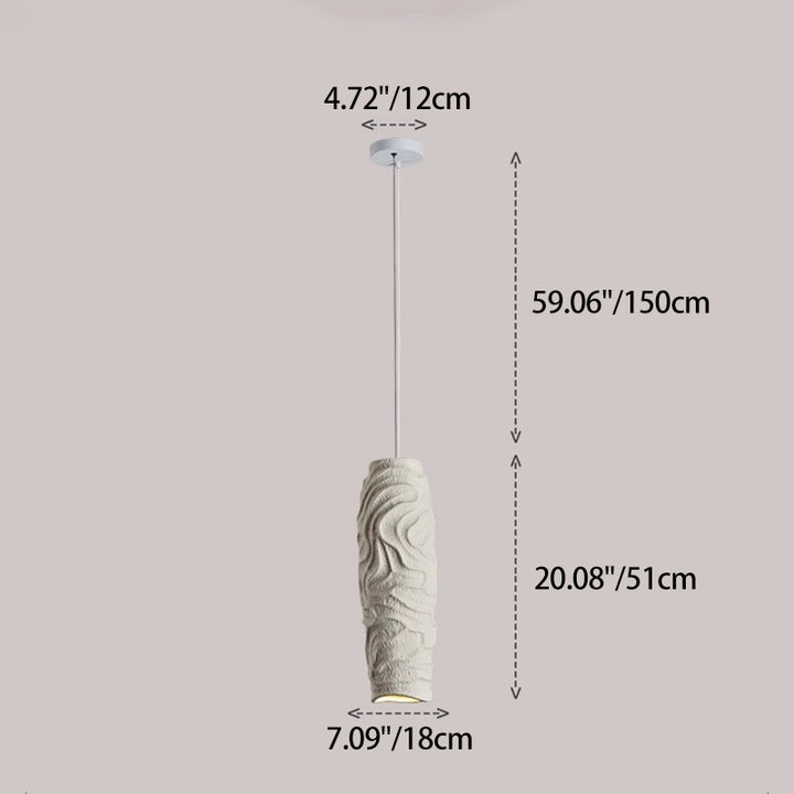 Contemporary Nordic Square Cylindrical Vase Iron Resin Fiberglass 1-Light Pendant Light For Bedroom