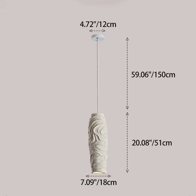 Contemporary Nordic Square Cylindrical Vase Iron Resin Fiberglass 1-Light Pendant Light For Bedroom