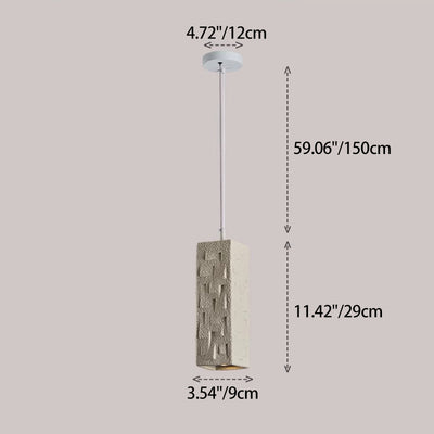 Contemporary Nordic Square Cylindrical Vase Iron Resin Fiberglass 1-Light Pendant Light For Bedroom