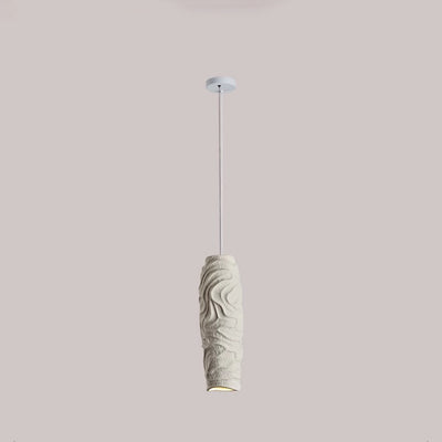 Contemporary Nordic Square Cylindrical Vase Iron Resin Fiberglass 1-Light Pendant Light For Bedroom