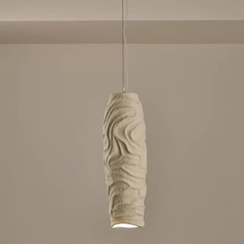 Contemporary Nordic Square Cylindrical Vase Iron Resin Fiberglass 1-Light Pendant Light For Bedroom