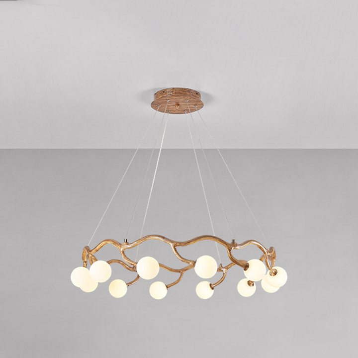 Modern Minimalist Circular Metal Resin Glass 6/8/10/12/16-Light Chandelier For Living Room
