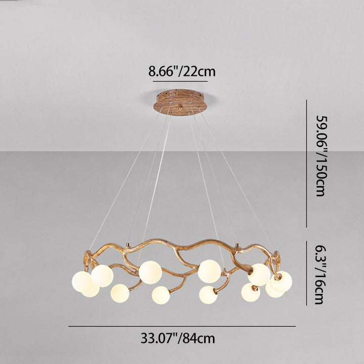Modern Minimalist Circular Metal Resin Glass 6/8/10/12/16-Light Chandelier For Living Room