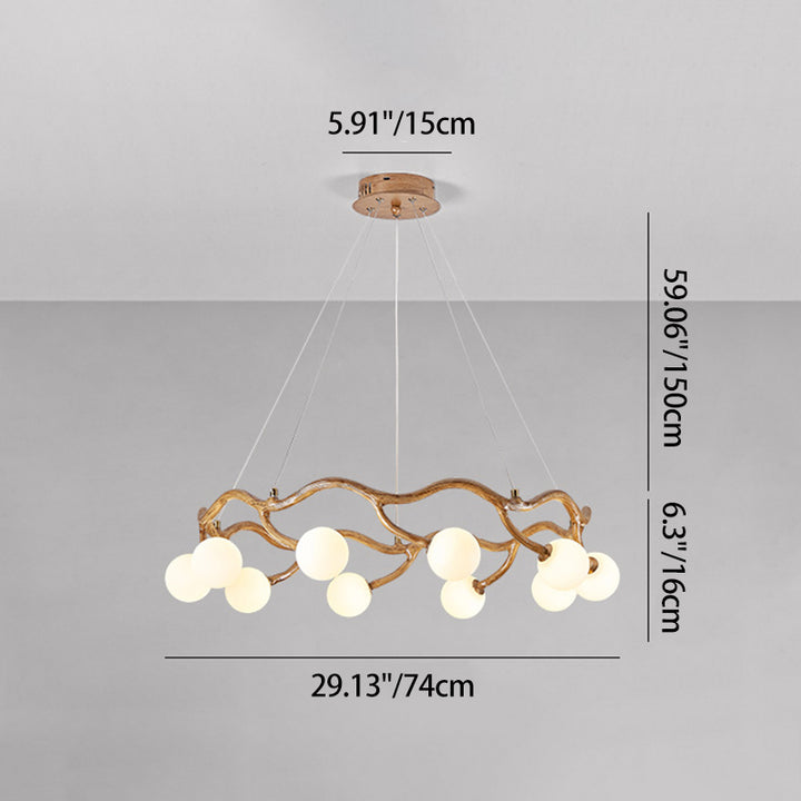 Modern Minimalist Circular Metal Resin Glass 6/8/10/12/16-Light Chandelier For Living Room