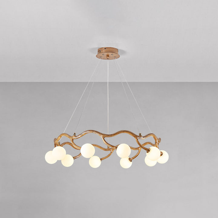 Modern Minimalist Circular Metal Resin Glass 6/8/10/12/16-Light Chandelier For Living Room