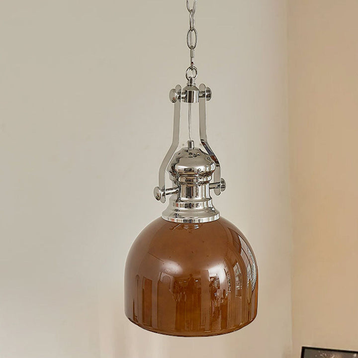 Lámpara colgante de 1 luz de vidrio de hierro redondo vintage tradicional para dormitorio 