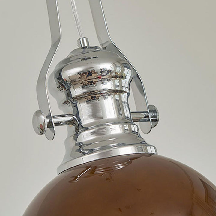 Lámpara colgante de 1 luz de vidrio de hierro redondo vintage tradicional para dormitorio 