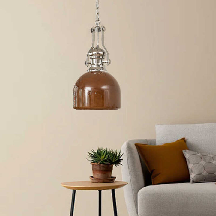 Lámpara colgante de 1 luz de vidrio de hierro redondo vintage tradicional para dormitorio 