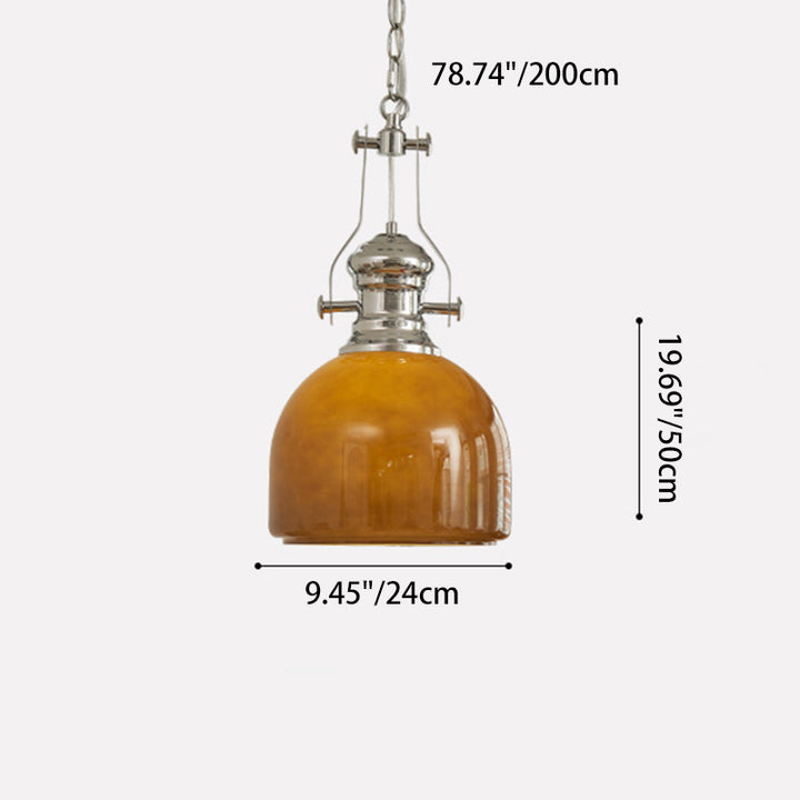 Lámpara colgante de 1 luz de vidrio de hierro redondo vintage tradicional para dormitorio 