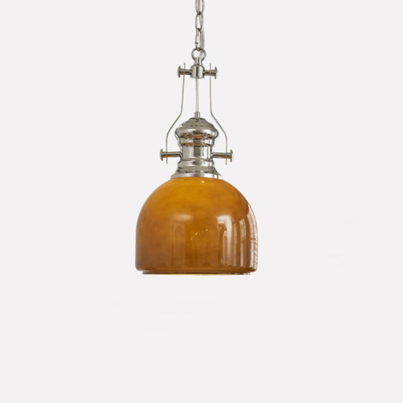 Lámpara colgante de 1 luz de vidrio de hierro redondo vintage tradicional para dormitorio 