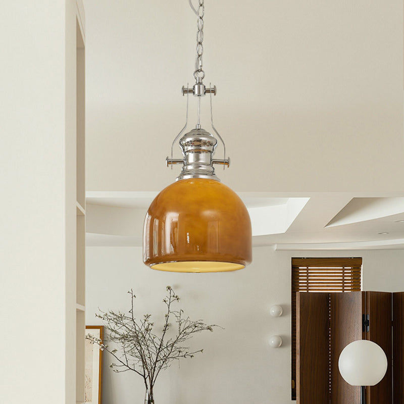 Lámpara colgante de 1 luz de vidrio de hierro redondo vintage tradicional para dormitorio 