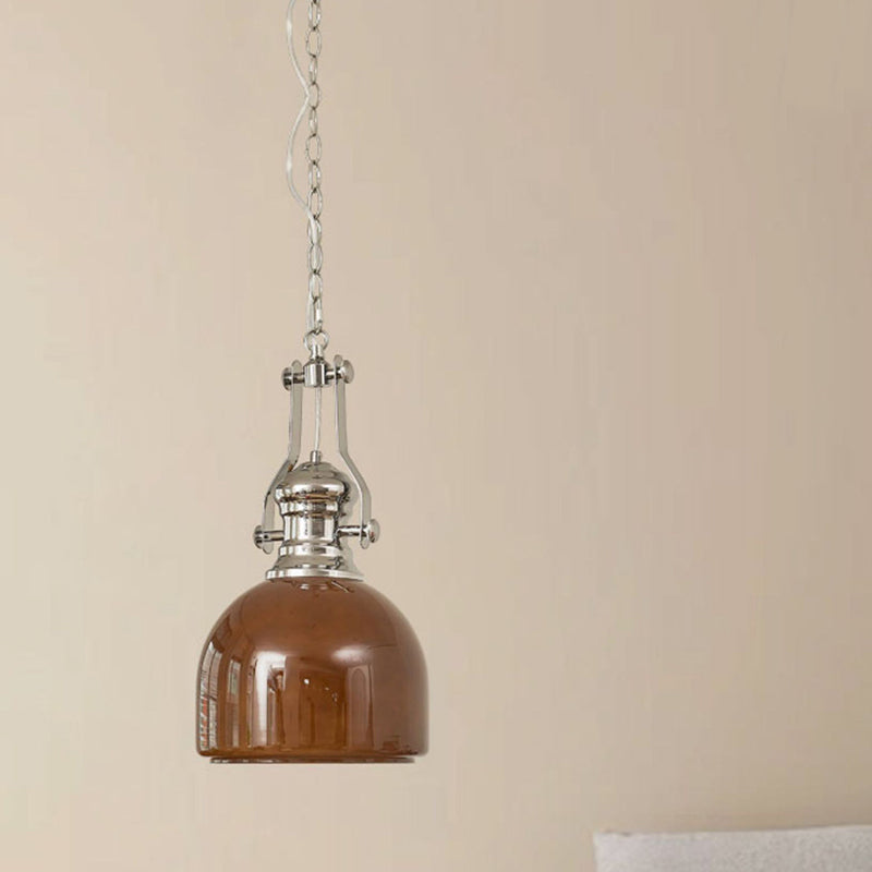 Lámpara colgante de 1 luz de vidrio de hierro redondo vintage tradicional para dormitorio 