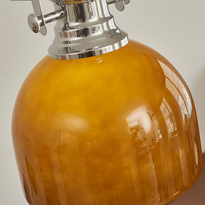 Lámpara colgante de 1 luz de vidrio de hierro redondo vintage tradicional para dormitorio 