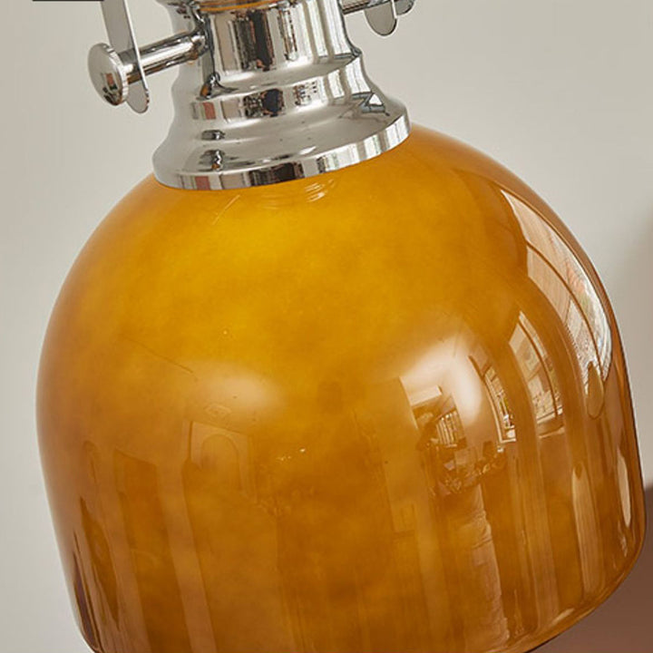 Lámpara colgante de 1 luz de vidrio de hierro redondo vintage tradicional para dormitorio 