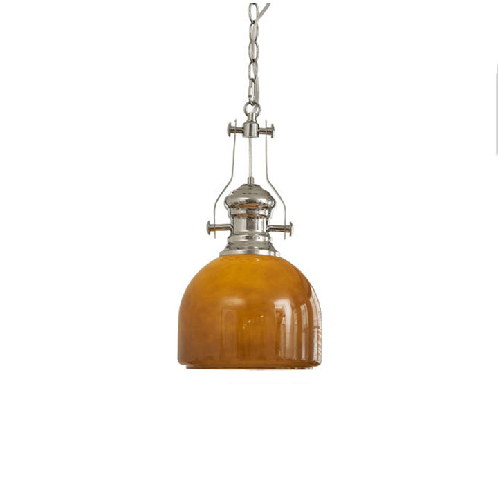 Lámpara colgante de 1 luz de vidrio de hierro redondo vintage tradicional para dormitorio 