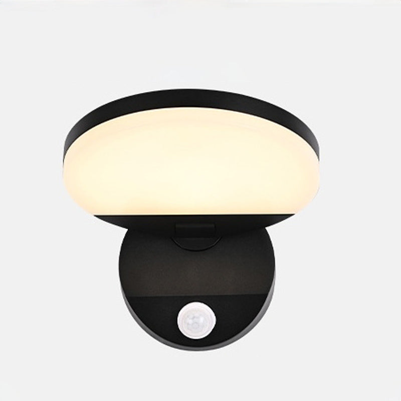 Modern Minimalist Motion Sensor Waterproof Foldable Rotatable Square Round Aluminum PC LED Wall Sconce Lamp For Garden