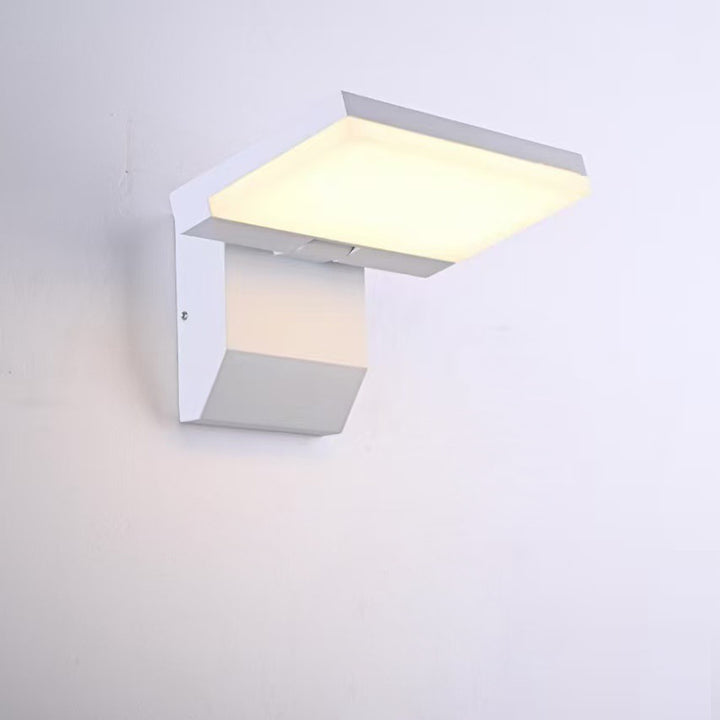Applique murale LED en aluminium PC carrée ronde rotative pliable étanche avec détecteur de mouvement minimaliste moderne pour jardin 