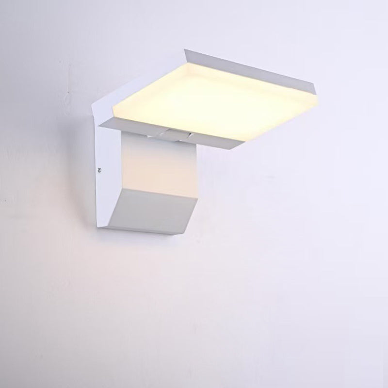 Modern Minimalist Motion Sensor Waterproof Foldable Rotatable Square Round Aluminum PC LED Wall Sconce Lamp For Garden