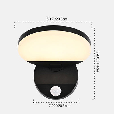 Modern Minimalist Motion Sensor Waterproof Foldable Rotatable Square Round Aluminum PC LED Wall Sconce Lamp For Garden