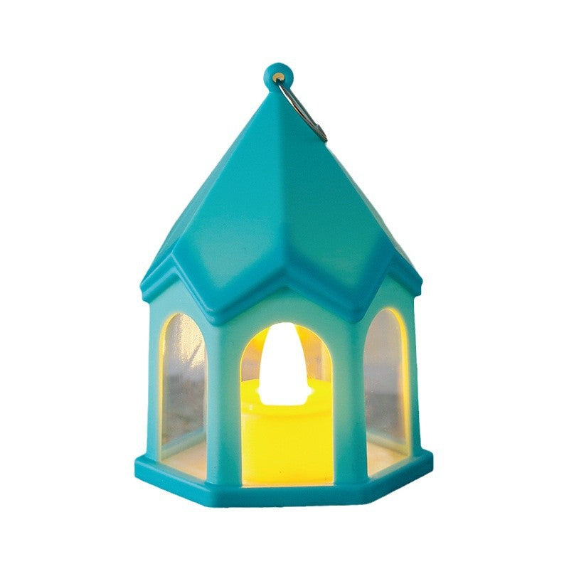 Lámpara de mesa de luz nocturna LED de PC HIPS con forma de casa de batería creativa contemporánea para dormitorios 
