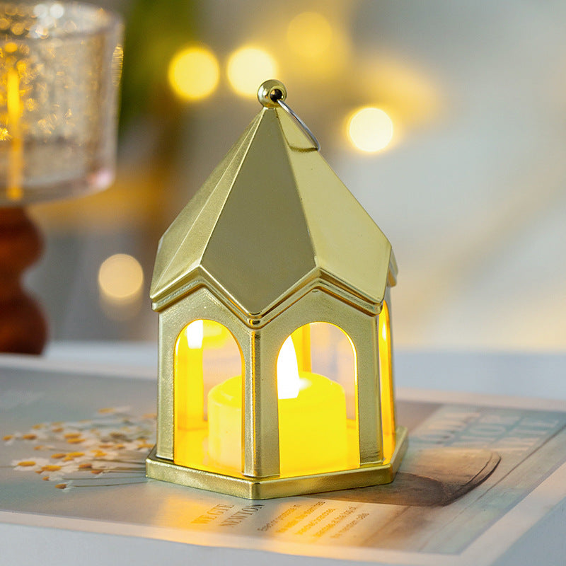 Lámpara de mesa de luz nocturna LED de PC HIPS con forma de casa de batería creativa contemporánea para dormitorios 