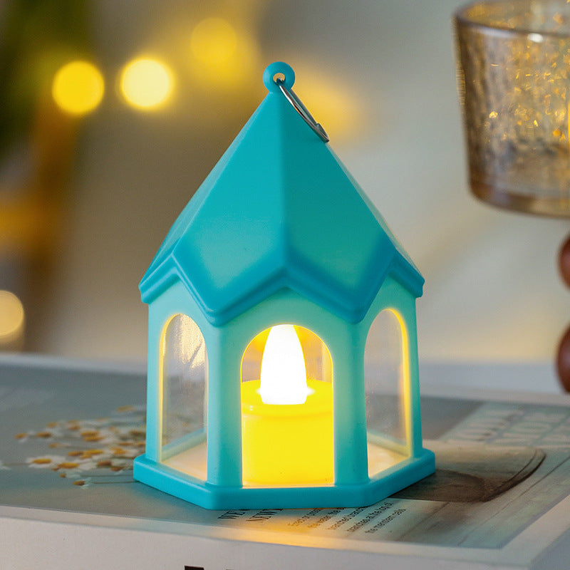 Lámpara de mesa de luz nocturna LED de PC HIPS con forma de casa de batería creativa contemporánea para dormitorios 