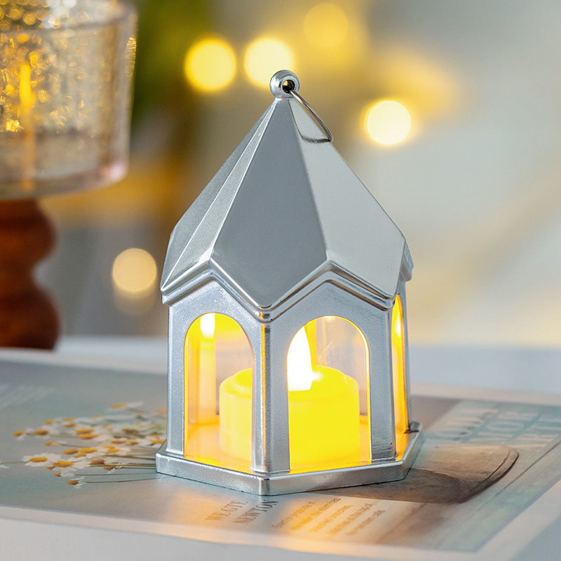 Lámpara de mesa de luz nocturna LED de PC HIPS con forma de casa de batería creativa contemporánea para dormitorios 