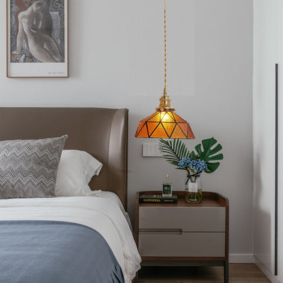 Contemporary Nordic Geometric Line Copper-Plated Glass 1/3-Light Pendant Light For Dining Room