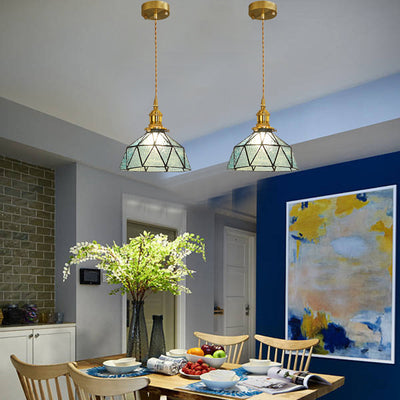 Contemporary Nordic Geometric Line Copper-Plated Glass 1/3-Light Pendant Light For Dining Room