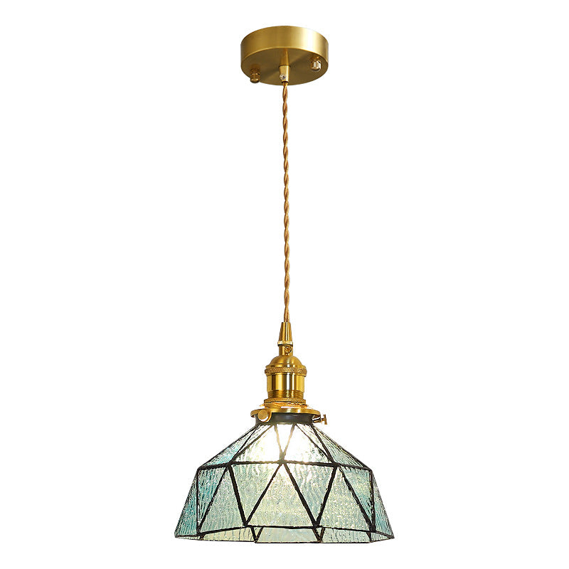 Contemporary Nordic Geometric Line Copper-Plated Glass 1/3-Light Pendant Light For Dining Room