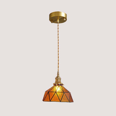 Contemporary Nordic Geometric Line Copper-Plated Glass 1/3-Light Pendant Light For Dining Room