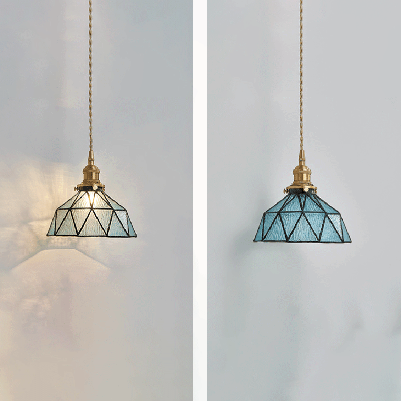 Contemporary Nordic Geometric Line Copper-Plated Glass 1/3-Light Pendant Light For Dining Room