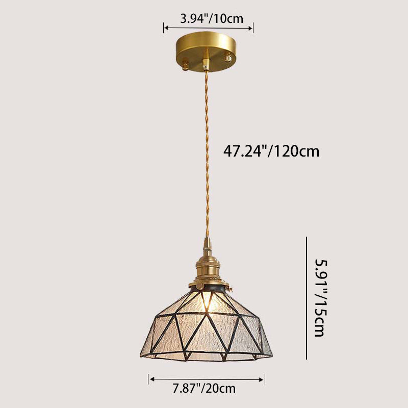 Contemporary Nordic Geometric Line Copper-Plated Glass 1/3-Light Pendant Light For Dining Room